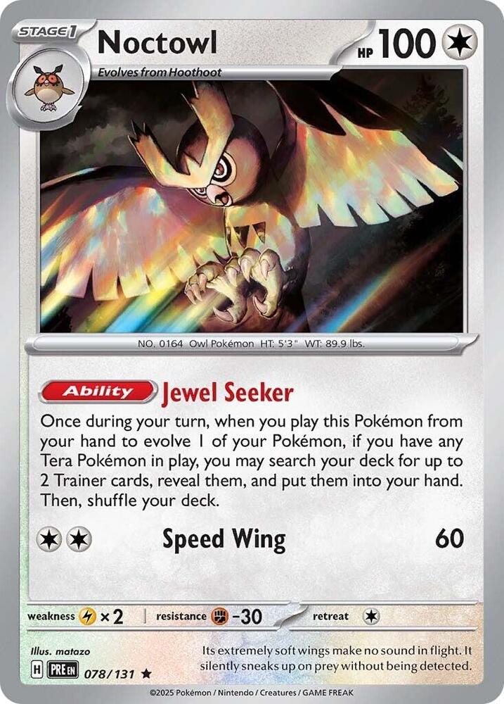Noctowl 078/131 (SV: Prismatic Evolutions)  - Holofoil | Good Games North