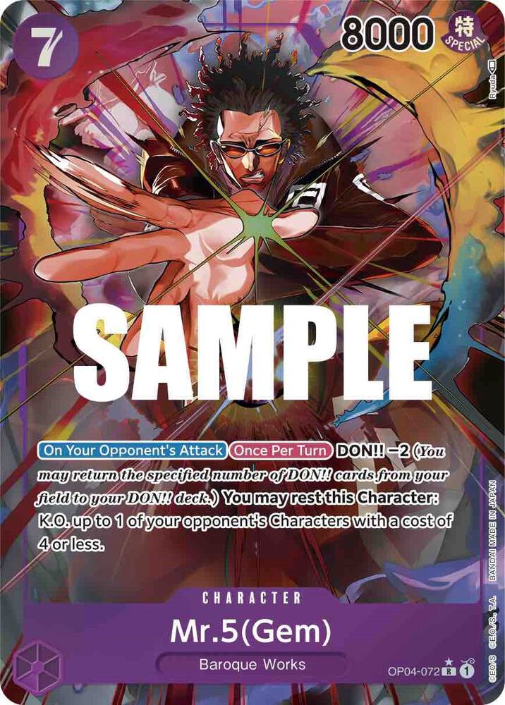 Mr.5(Gem) OP04-072 (Kingdoms of Intrigue)  - Alternate Art Foil | Good Games North