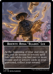 Bounty: Rissa "Blades" Lee // Bounty Rules Double-Sided Token [Outlaws of Thunder Junction Commander Tokens] | Good Games North