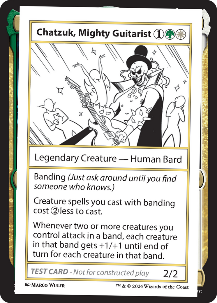 Chatzuk, Mighty Guitarist [Mystery Booster 2 Playtest Cards] | Good Games North