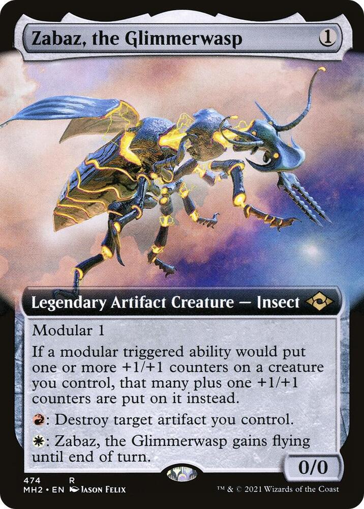 Zabaz the Glimmerwasp Extended Art (Modern Horizons 2)  - Foil | Good Games North