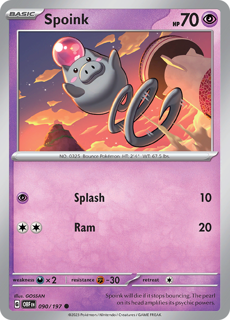 Spoink (090/197) [Scarlet & Violet: Obsidian Flames] | Good Games North