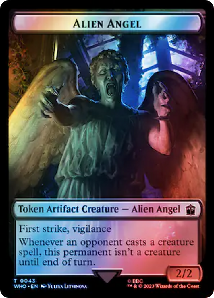 Alien Angel // Food (0057) Double-Sided Token (Surge Foil) [Doctor Who Tokens] | Good Games North