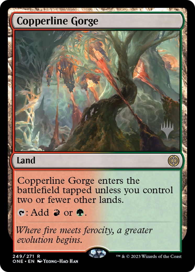 Copperline Gorge (Promo Pack) [Phyrexia: All Will Be One Promos] | Good Games North