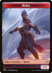 Rebel // Phyrexian Horror (004) Double-Sided Token [Phyrexia: All Will Be One Tokens] | Good Games North