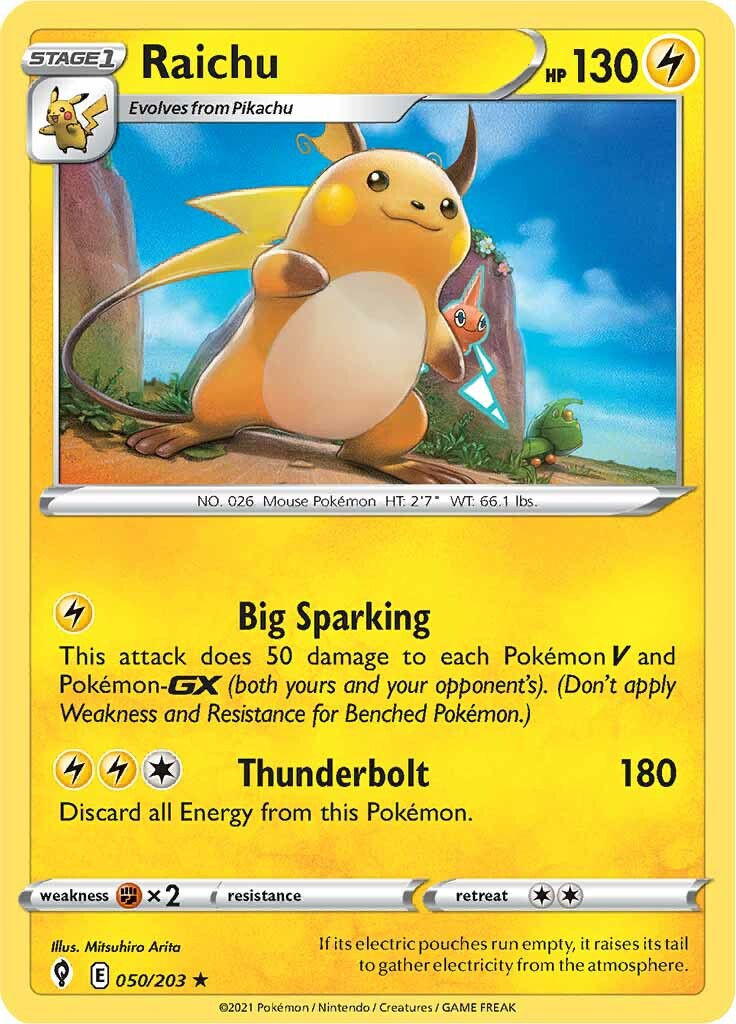 Raichu (050/203) [Sword & Shield: Evolving Skies] | Good Games North
