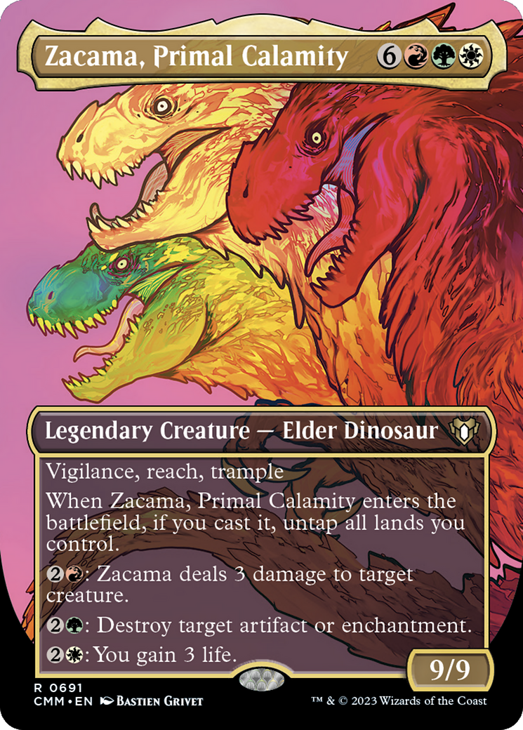 Zacama, Primal Calamity (Borderless Profile) [Commander Masters] | Good Games North