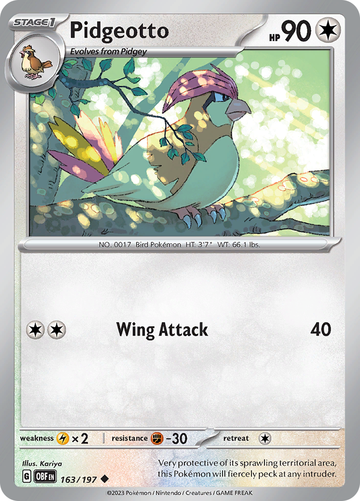 Pidgeotto (163/197) [Scarlet & Violet: Obsidian Flames] | Good Games North