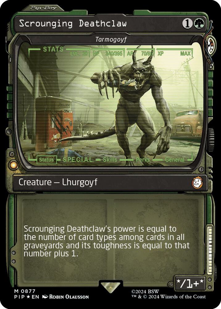 Scrounging Deathclaw - Tarmogoyf 877/326 (Universes Beyond: Fallout)  - Showcase Surge Foil | Good Games North