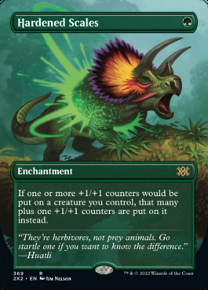 Hardened Scales (Borderless Alternate Art) [Double Masters 2022] | Good Games North