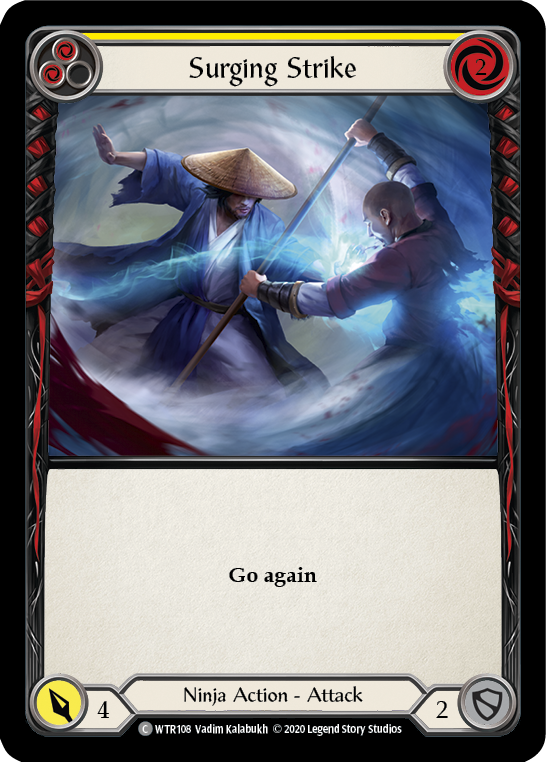 Surging Strike (Yellow) [U-WTR108] (Welcome to Rathe Unlimited)  Unlimited Rainbow Foil | Good Games North
