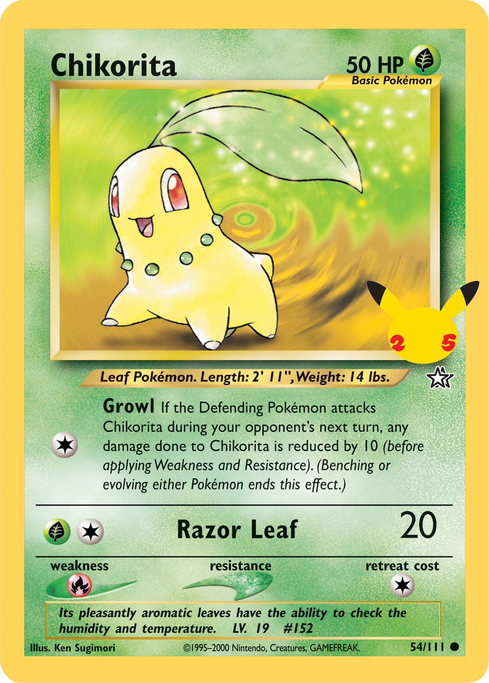 Chikorita (54/111) (Jumbo Card) [First Partner Pack] | Good Games North
