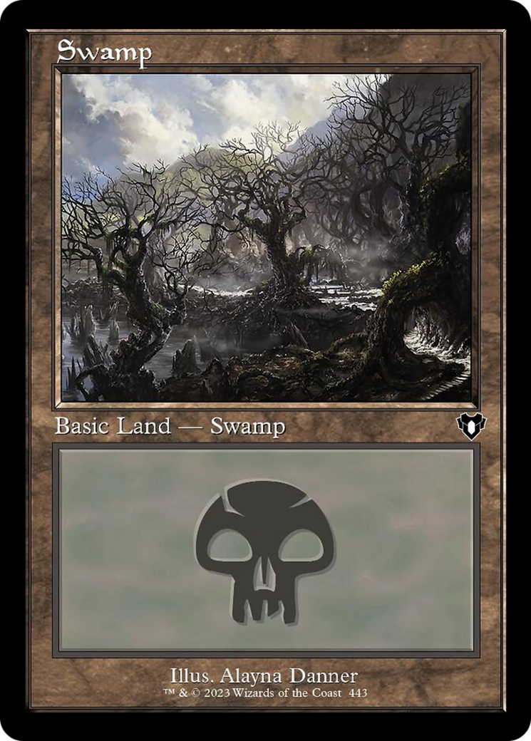 Swamp (443) (Retro) [Commander Masters] | Good Games North