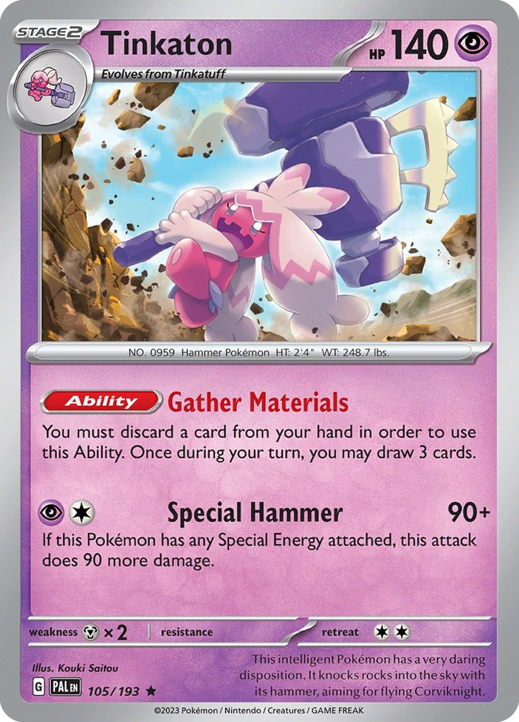 Tinkaton (105/193) (Theme Deck Exclusive) [Scarlet & Violet: Paldea Evolved] | Good Games North