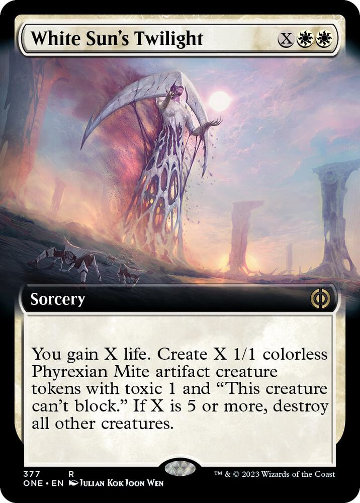 White Suns Twilight Extended Art (Phyrexia: All Will Be One)  - Foil | Good Games North