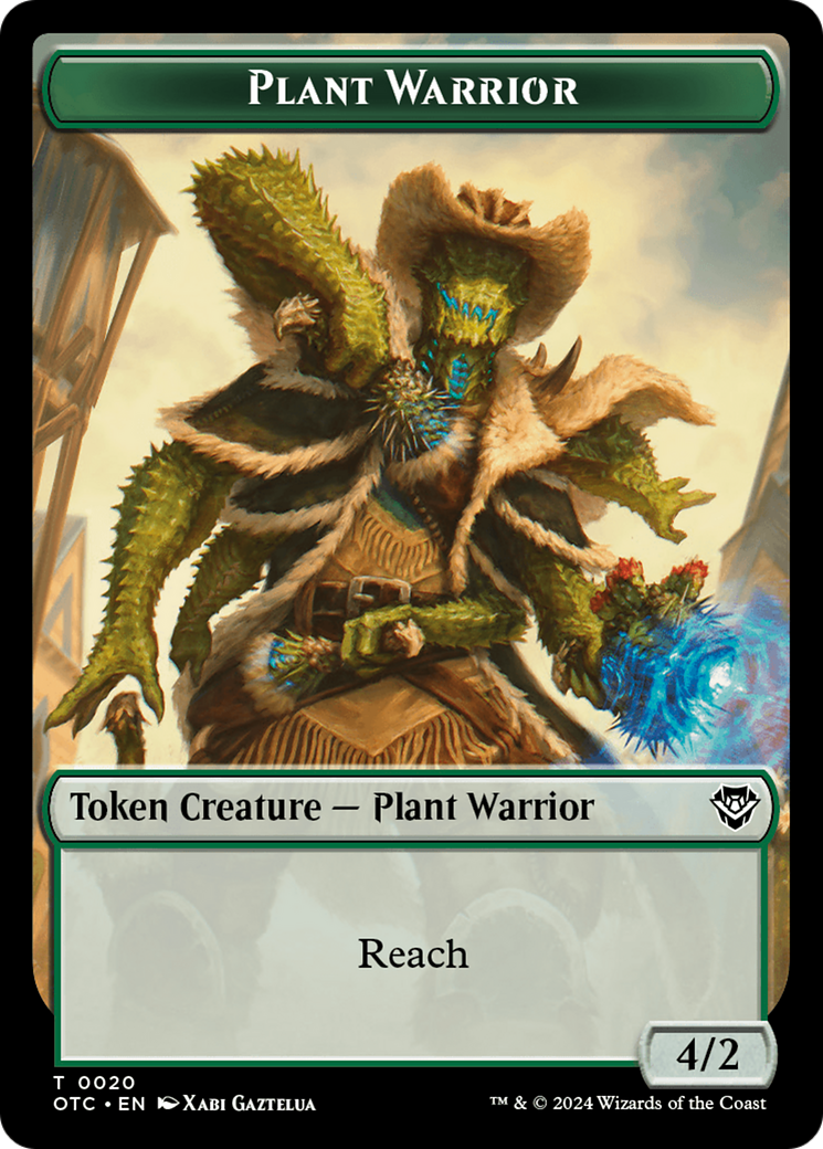 Plant Warrior // Plant Double-Sided Token [Outlaws of Thunder Junction Commander Tokens] | Good Games North