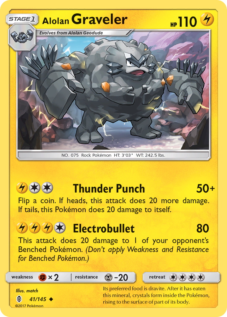 Alolan Graveler (41/145) [Sun & Moon: Guardians Rising] | Good Games North