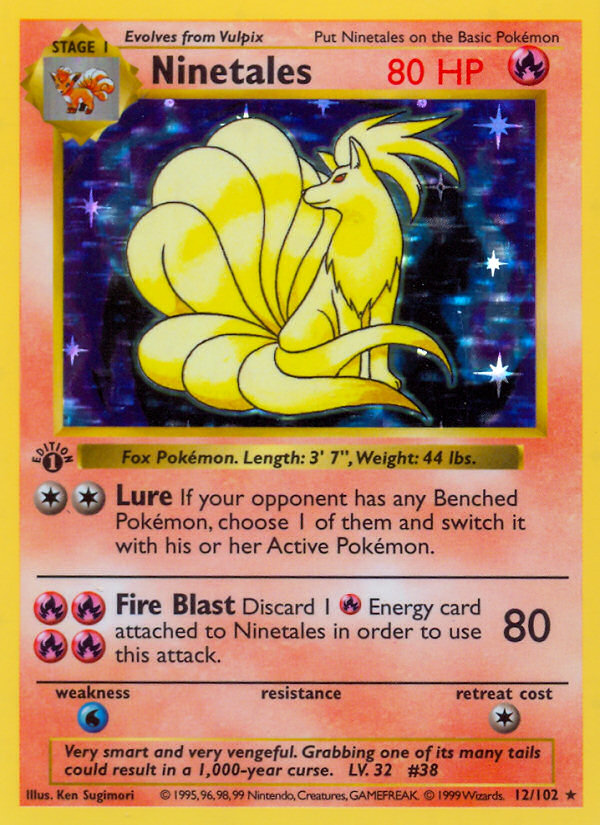 Ninetales (12/102) (Shadowless) [Base Set 1st Edition] | Good Games North