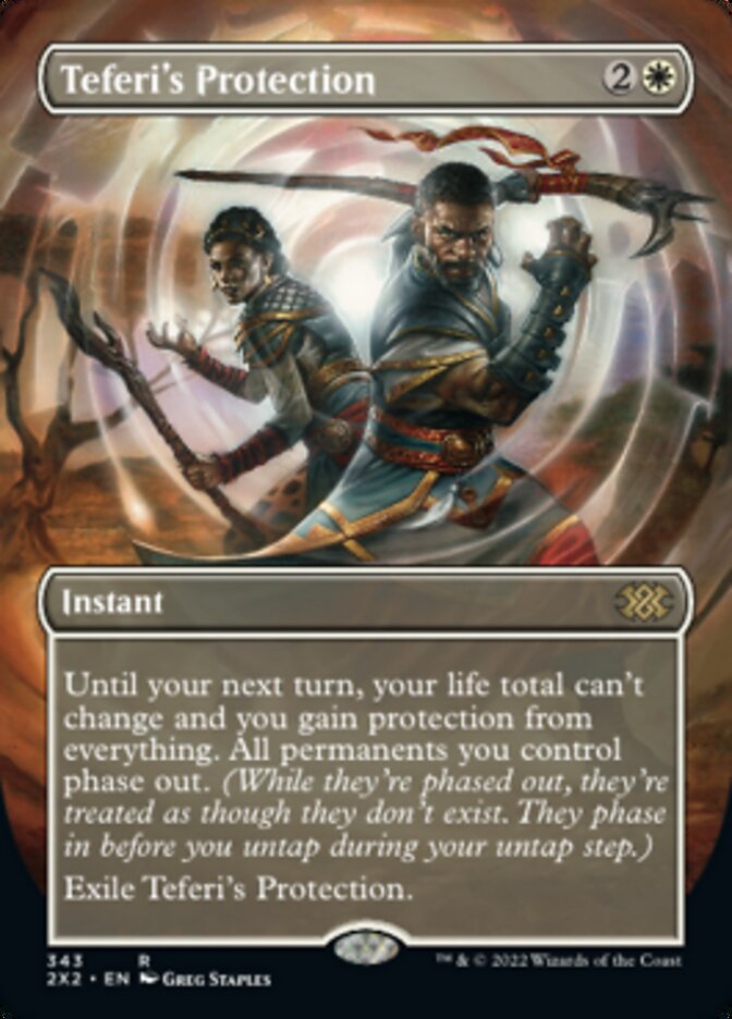 Teferi's Protection (Borderless Alternate Art) [Double Masters 2022] | Good Games North