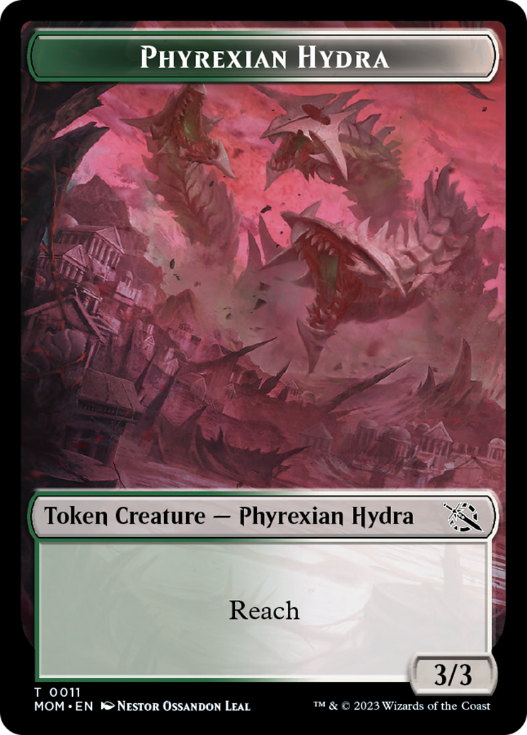 Warrior // Phyrexian Hydra (11) Double-Sided Token [March of the Machine Tokens] | Good Games North