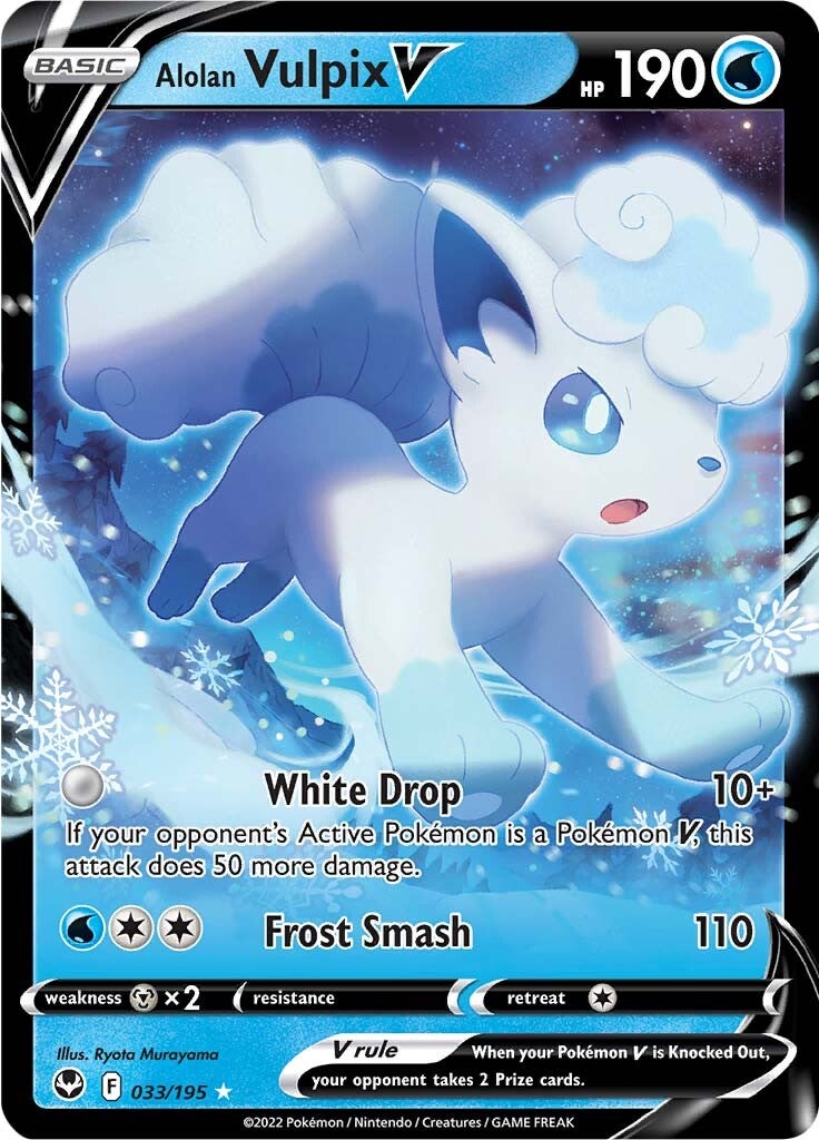 Alolan Vulpix V (033/195) [Sword & Shield: Silver Tempest] | Good Games North