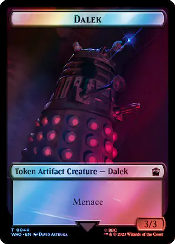 Dalek // Clue (0054) Double-Sided Token (Surge Foil) [Doctor Who Tokens] | Good Games North