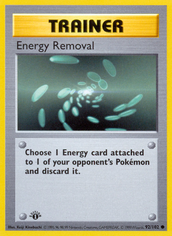Energy Removal (92/102) (Shadowless) [Base Set 1st Edition] | Good Games North