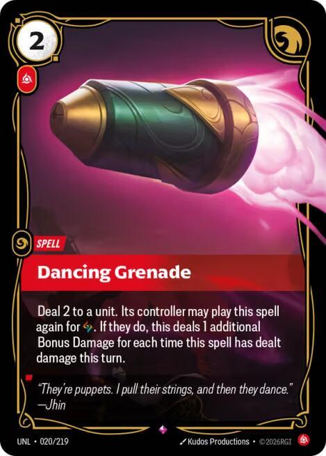 Dancing Grenade 020/219 (Unleashed)  - Foil | Good Games North