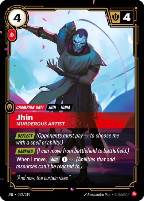 Jhin - Murderous Artist 022/219 (Unleashed)  - Foil | Good Games North