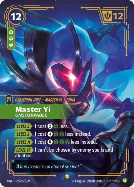 Master Yi - Unstoppable 059a/219 (Unleashed)  - Foil | Good Games North