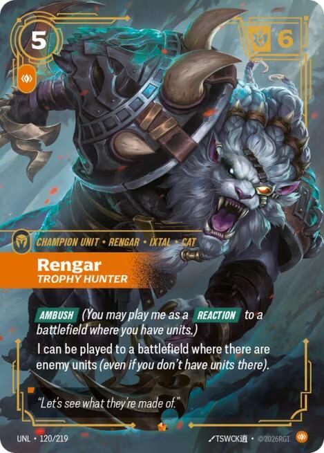 Rengar - Trophy Hunter 120/219 (Unleashed)  - Foil | Good Games North
