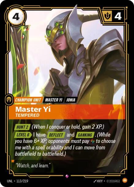 Master Yi - Tempered 113/219 (Unleashed)  - Foil | Good Games North