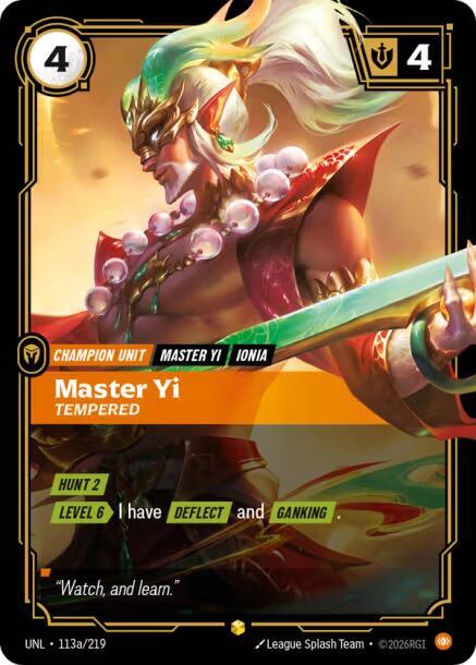 Master Yi - Tempered 113a/219 (Unleashed)  - Foil | Good Games North