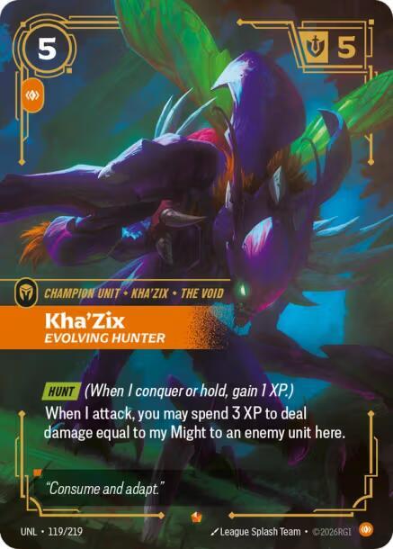 Kha'Zix Evolving Hunter 119/219 (Unleashed)  - Foil | Good Games North