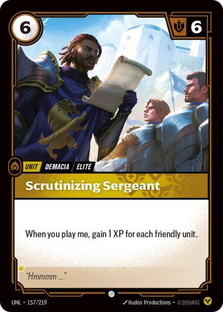 Scrutinizing Sergeant 157/219 (Unleashed)  - Foil | Good Games North