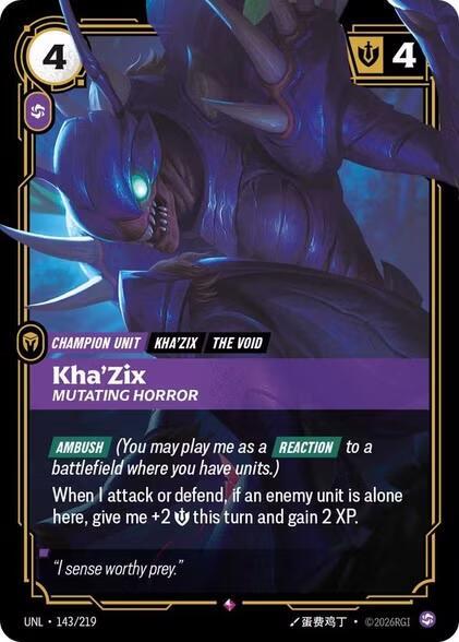 Kha'Zix - Mutating Horror 143/219 (Unleashed)  - Foil | Good Games North