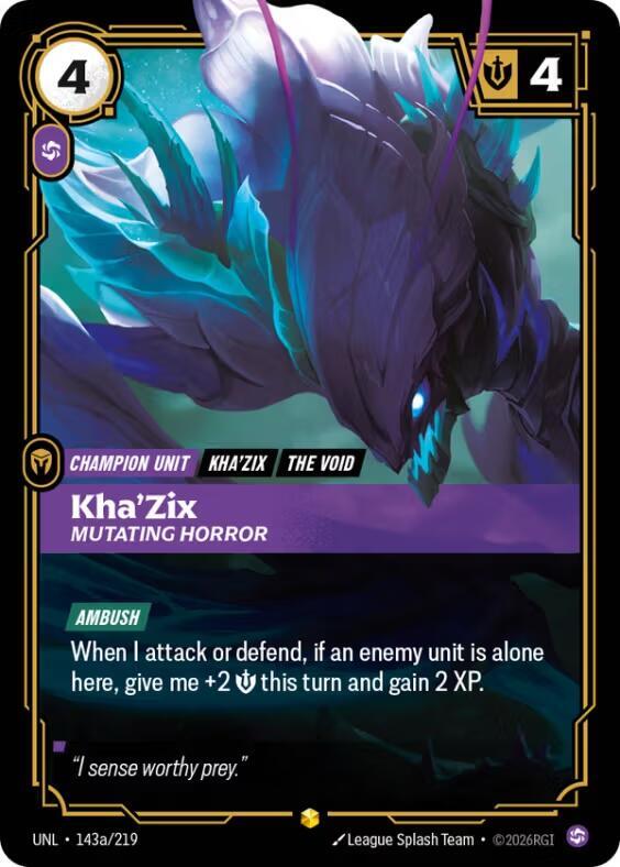 Kha'Zix - Mutating Horror 143a/219 (Unleashed)  - Foil | Good Games North