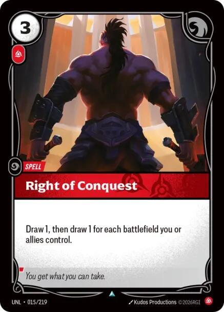 Right of Conquest 015/219 (Unleashed)  | Good Games North