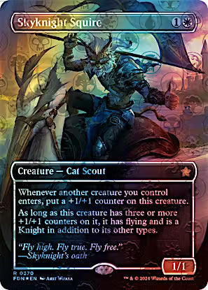 Skyknight Squire 370/291 (Foundations)  - Borderless Mana Foil | Good Games North