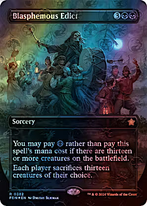 Blasphemous Edict 382/291 (Foundations)  - Borderless Mana Foil | Good Games North