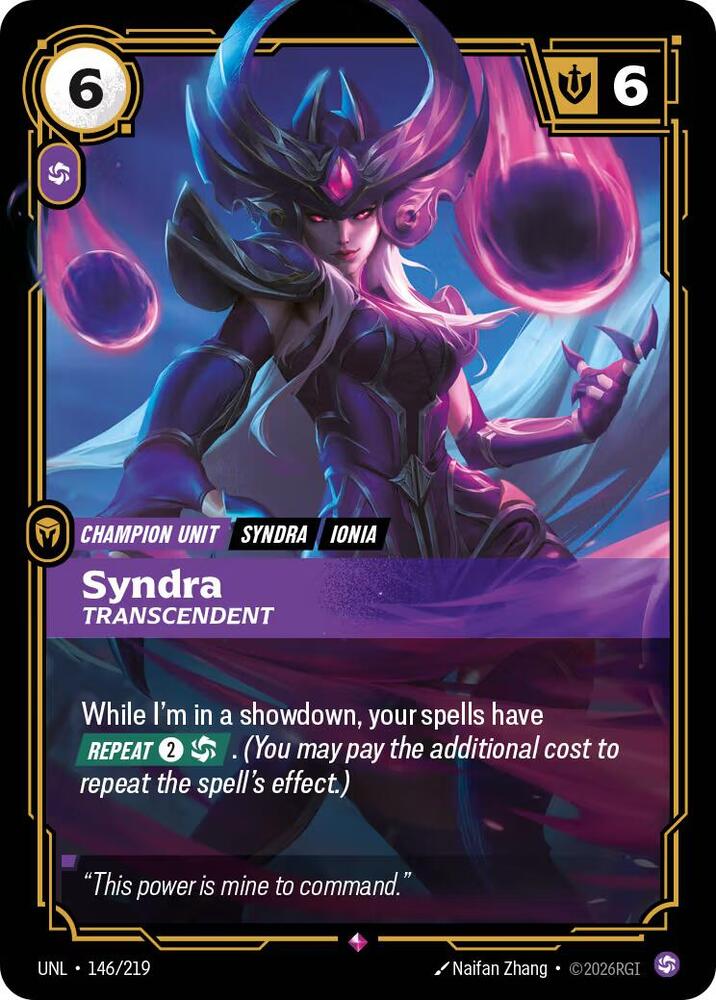 Syndra Transcendent 146/219 (Unleashed)  - Foil | Good Games North