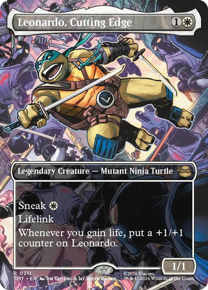 Leonardo, Cutting Edge 211/190 (Teenage Mutant Ninja Turtles)  - Foil | Good Games North