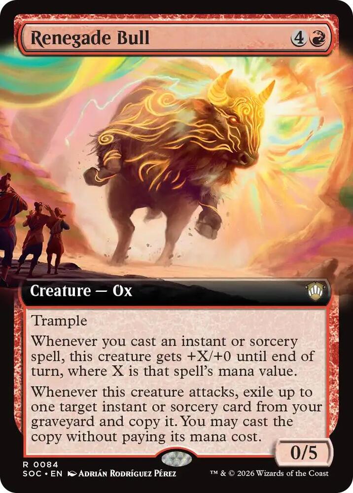 Renegade Bull 84 (Commander: Secrets of Strixhaven)  - Extended Art | Good Games North