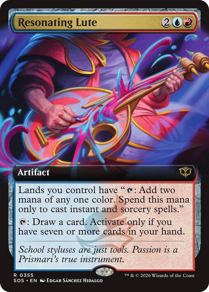 Resonating Lute 355 (Secrets of Strixhaven)  - Extended Art Foil | Good Games North