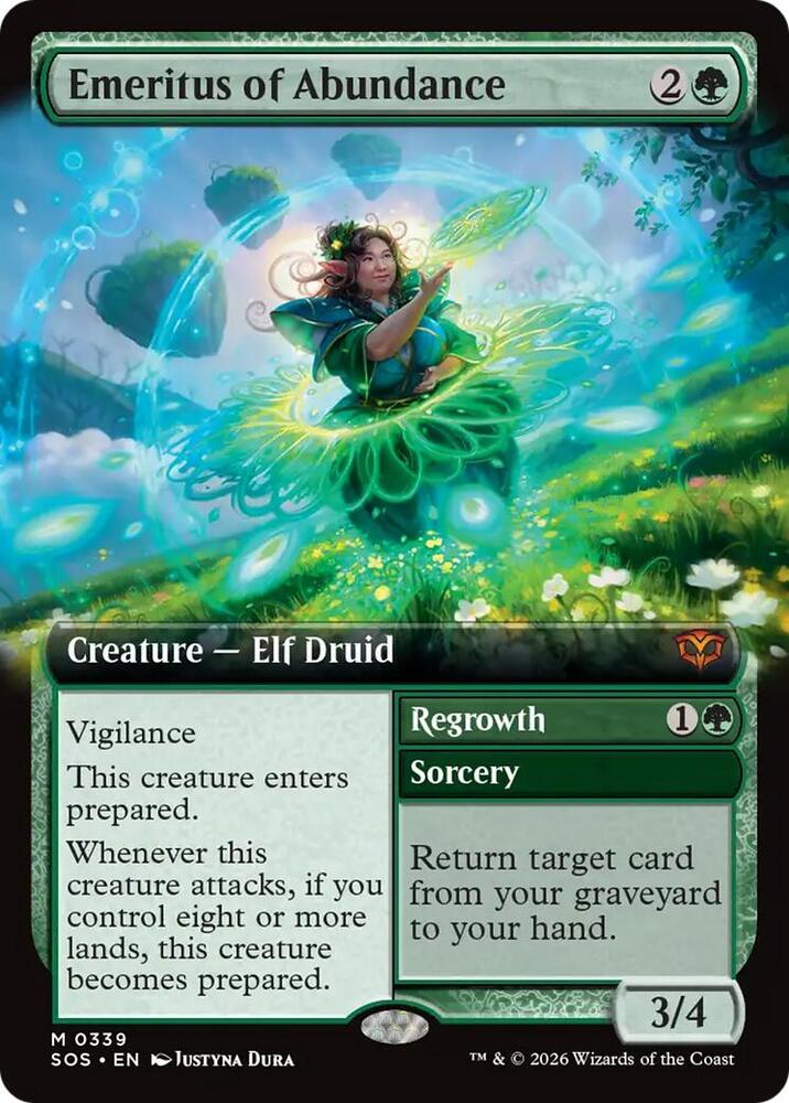 Emeritus of Abundance // Regrowth 339 (Secrets of Strixhaven)  - Extended Art Foil | Good Games North
