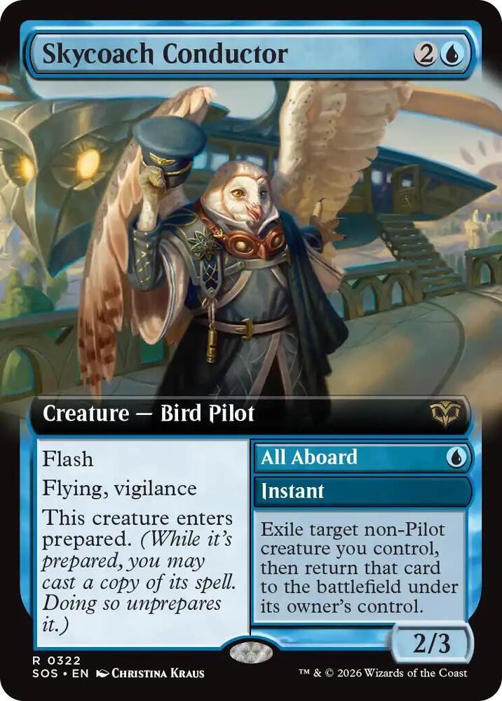 Skycoach Conductor // All Aboard 322 (Secrets of Strixhaven)  - Extended Art Foil | Good Games North