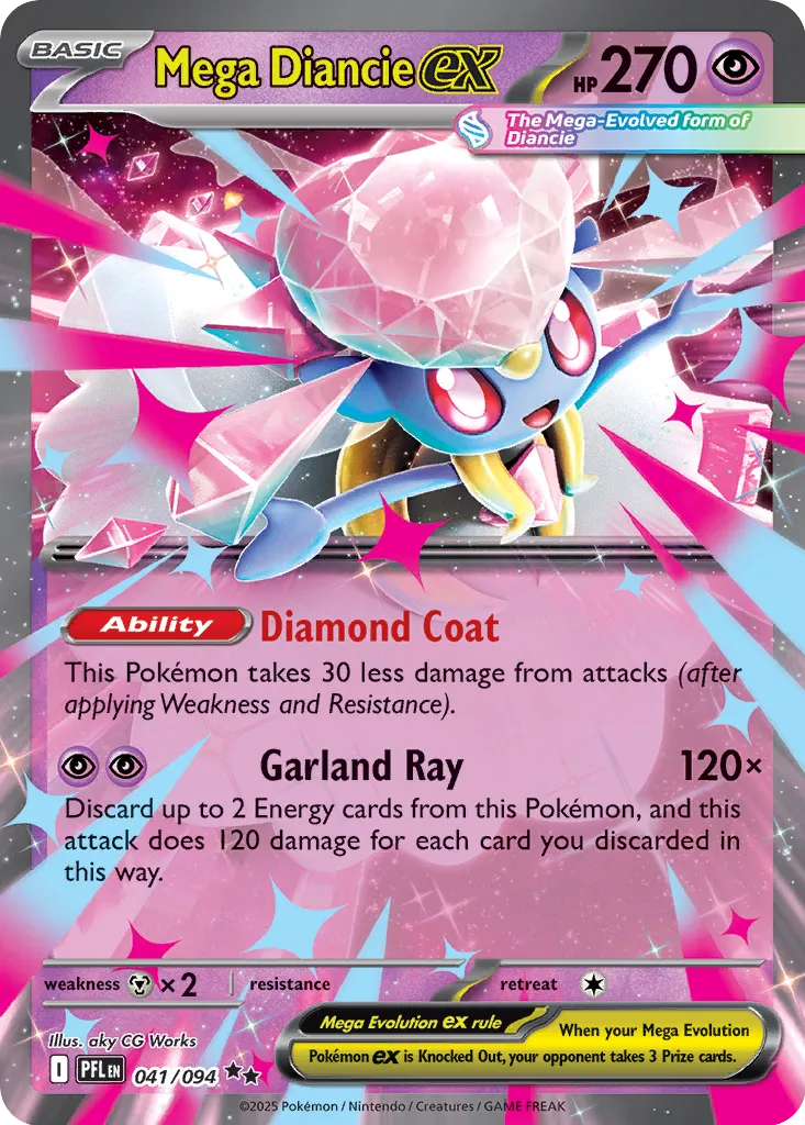 Mega Diancie ex 041/094 (ME02: Phantasmal Flames)  - Holofoil | Good Games North