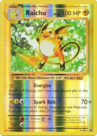 Raichu 36/108 (XY - Evolutions)  - Reverse Holofoil | Good Games North