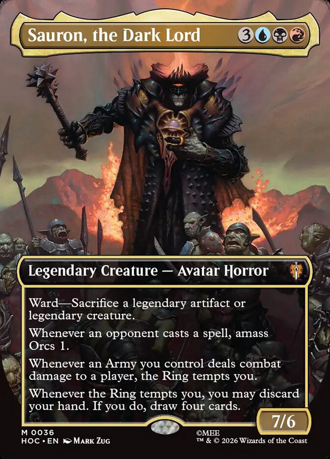 Sauron, the Dark Lord 36 (The Hobbit: Eternal-Legal)  - Borderless Foil | Good Games North