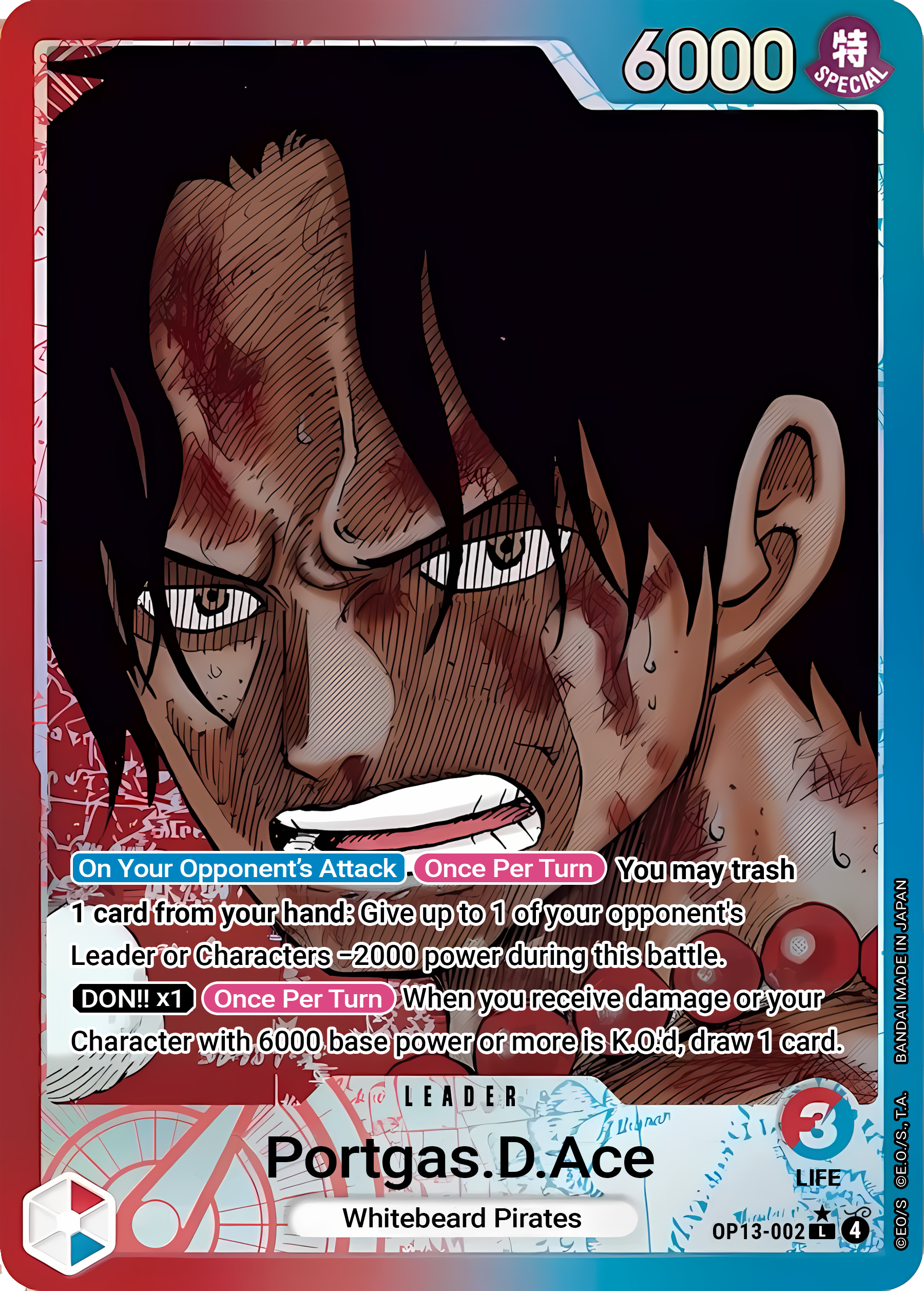 Portgas.D.Ace OP13-002 (Carrying On His Will)  - Alternate Art Foil | Good Games North